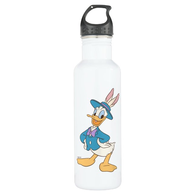 Donald Duck with Easter Bunny Ears Stainless Steel Water Bottle (Front)