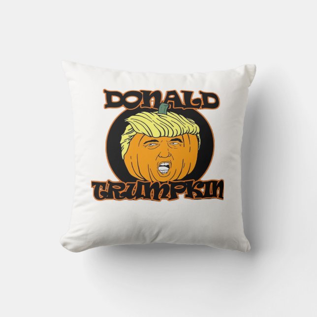Donald  Halloween Costume Trumpkin Throw Pillow (Front)