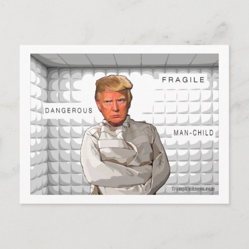 Donald in a straitjacket anti Trump painting Postcard