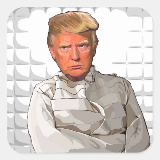 Donald in a straitjacket anti Trump painting Square Sticker | Zazzle.com