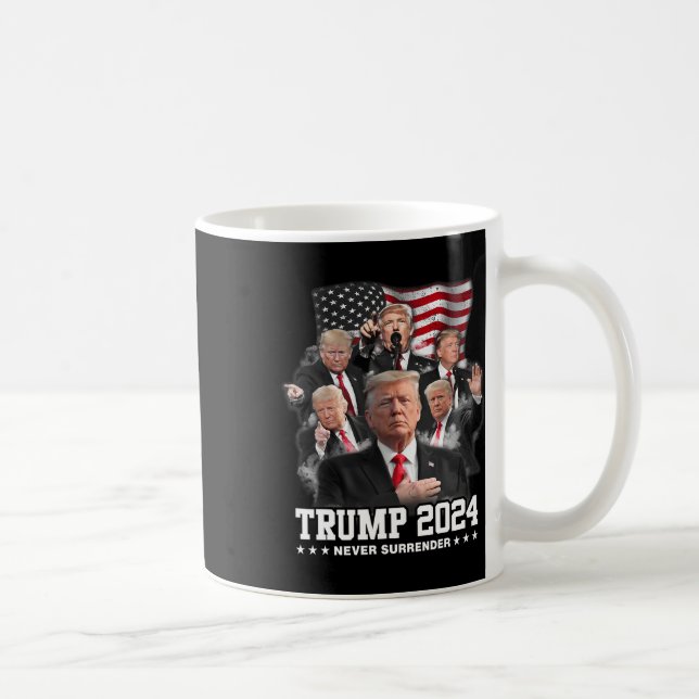 Donald J Trump 2024 Never Surrender 1  Coffee Mug (Right)
