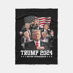 Donald J Trump 2024 Never Surrender 1  Fleece Blanket