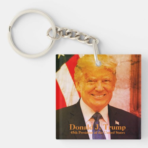 Donald J Trump 45th President Acrylic Keychain