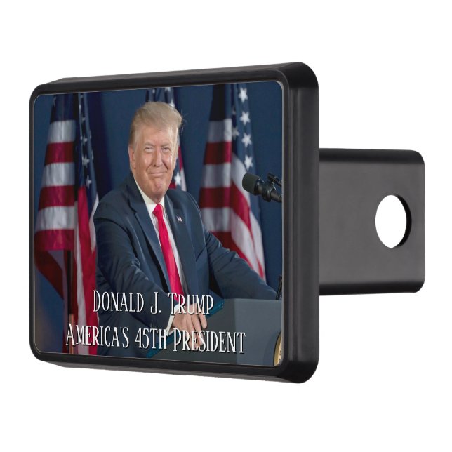 Donald J. Trump 45th President Keepsake Hitch Cover (Left)