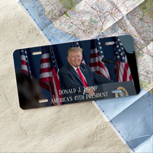 Donald J Trump 45th President Keepsake License Plate