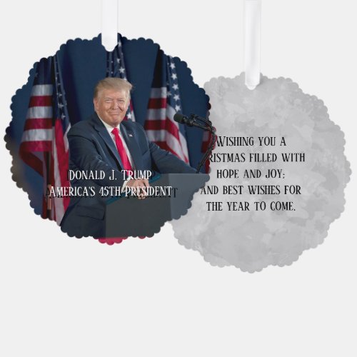 Donald J Trump 45th President Keepsake Ornament Card