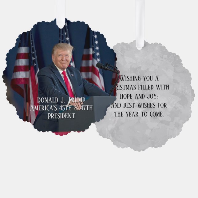 Donald J. Trump 45th President Keepsake Ornament Card (Front/Back)