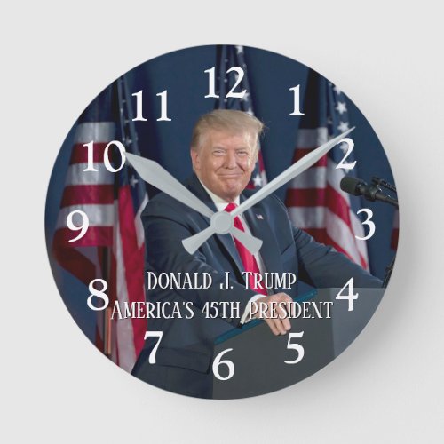 Donald J Trump 45th President Keepsake Round Clock