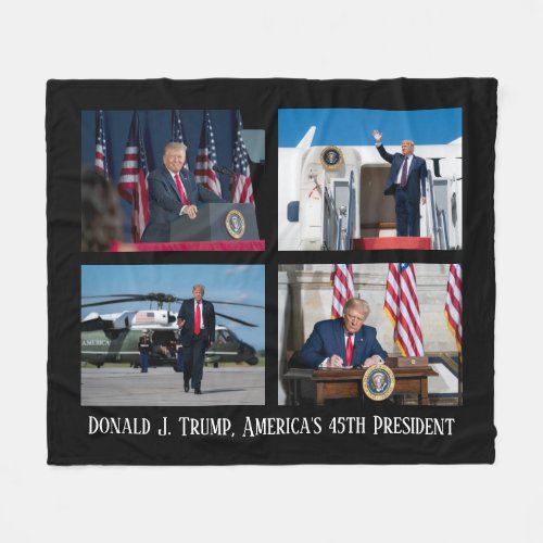 Donald J Trump 45th President Photo Keepsake Fleece Blanket