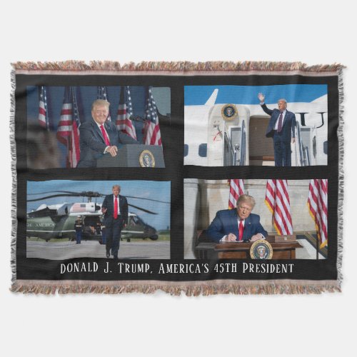 Donald J Trump 45th President Photo Keepsake Throw Blanket