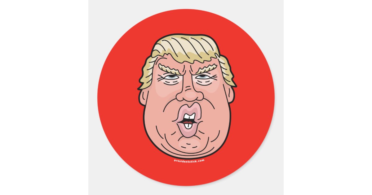 Donald J. Trump Cartoon Face Sticker | Zazzle Donald J. Trump Cartoon Face Sticker | Zazzle
