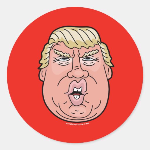 Donald J. Trump Cartoon Face Sticker | Zazzle