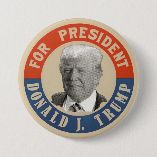 Donald J. Trump For President Pinback Button (Front)