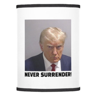 Donald J Trump Mug Shot - Never Surrender Long Sle Lamp Shade
