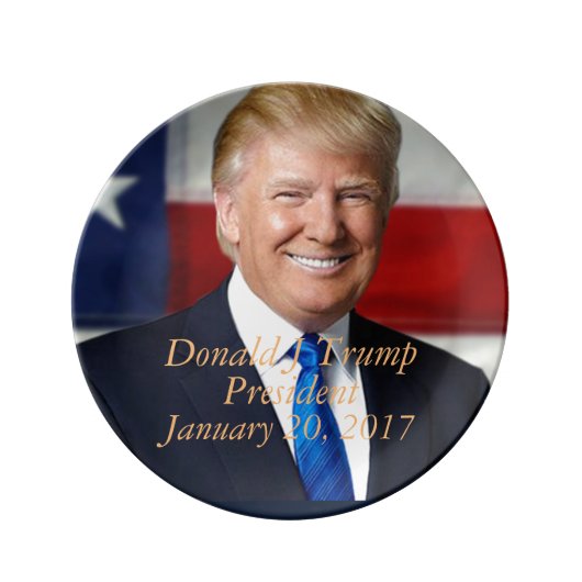 Donald J Trump President Commemorative Platter Plate (Front)