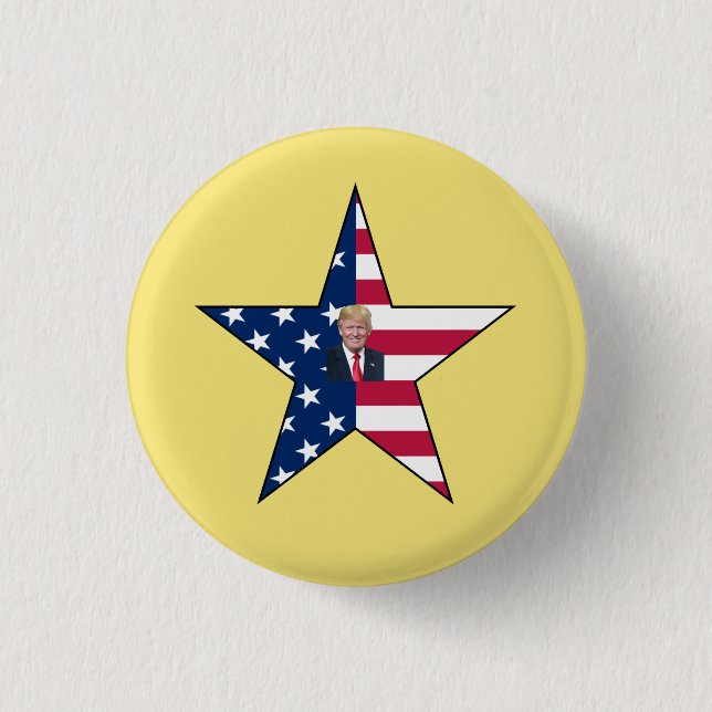 Donald J. Trump~ President~ US Flag~ Star ~ MAGA ~ Button (Front)