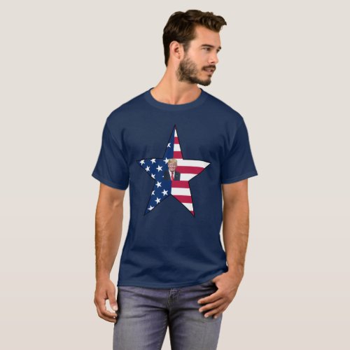 Donald J Trump President US Flag Star  MAGA  T_Shirt