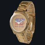 Donald J. Trump watch design by The Kid<br><div class="desc">Original Donald J Trump watch that looks classy enough for "The Donald" to wear himself. It's time to make America again on the face with bright blue and red TRUMP printing. a wonderful watch to own for years and years.</div>