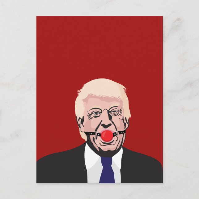 Donald J. Trump with red gag - DIY Postcard (Front)