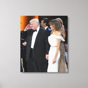 Donald & Melania Trump At Inauguration Canvas Print