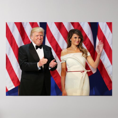 Donald  Melania Trump At Inauguration Poster