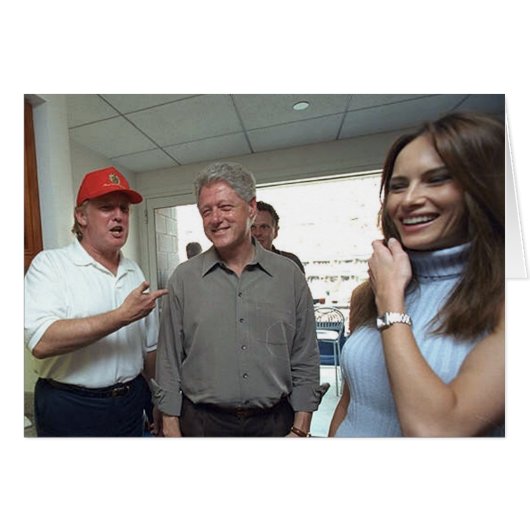 Donald & Melania Trump & Bill Clinton Cards (Front Horizontal)