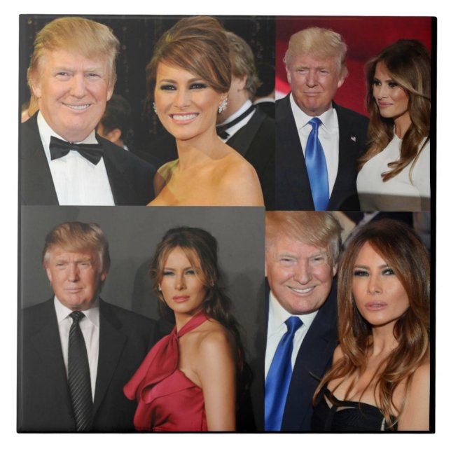 DONALD & MELANIA TRUMP CERAMIC TILE (Front)