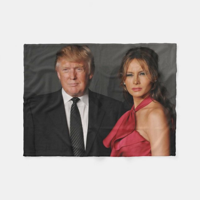 DONALD & MELANIA TRUMP FLEECE BLANKET (Front (Horizontal))