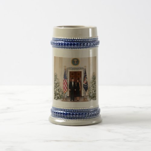 Donald  Melania Trumps Christmas White House Beer Stein