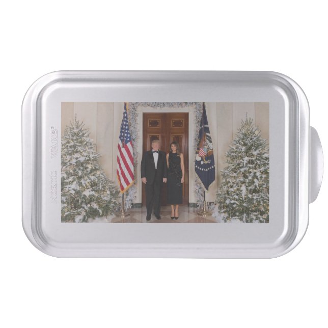 Donald & Melania Trump's Christmas White House Cake Pan (Front)