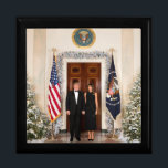 Donald & Melania Trump's Christmas White House Gift Box<br><div class="desc">A White House Christmas portrait of President Donald & Melania Trump. Donald J. Trump the 45th President of the United States. Donald John Trump was born in Queens, New York, on June 14, 1946. His father, Fred Trump was a successful real estate developer. Trump was educated at the New York...</div>