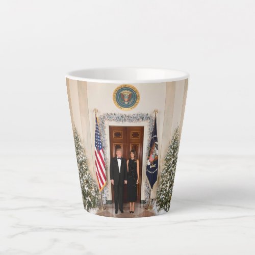 Donald  Melania Trumps Christmas White House Latte Mug