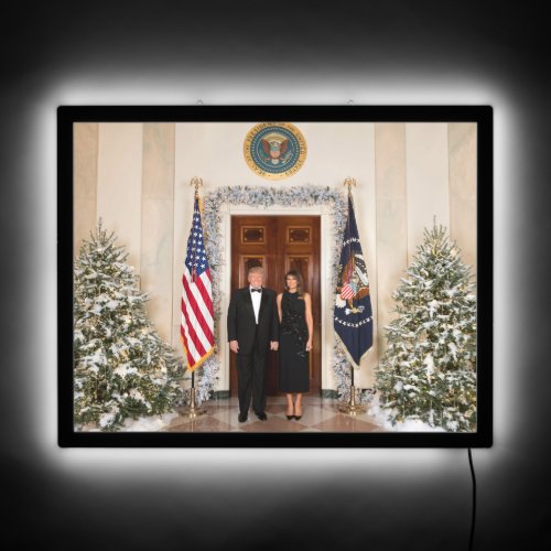 Donald  Melania Trumps Christmas White House LED Sign