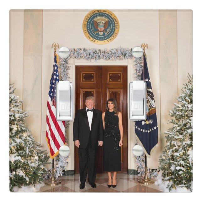 Donald & Melania Trump's Christmas White House Light Switch Cover (In Situ)