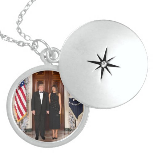 Donald  Melania Trumps Christmas White House Locket Necklace