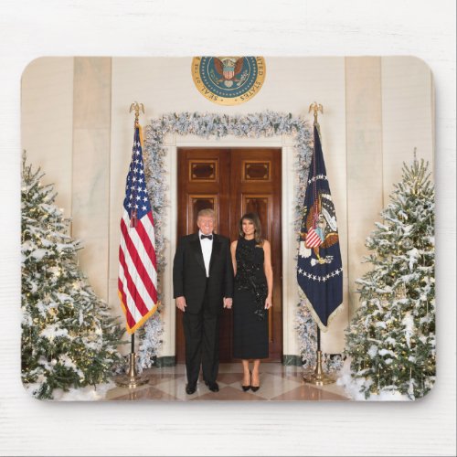 Donald  Melania Trumps Christmas White House Mouse Pad