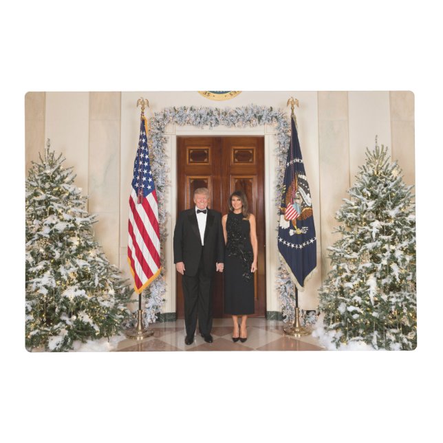 Donald & Melania Trump's Christmas White House Placemat (Front)