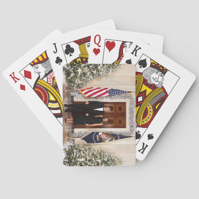 Donald & Melania Trump's Christmas White House Poker Cards (Back)