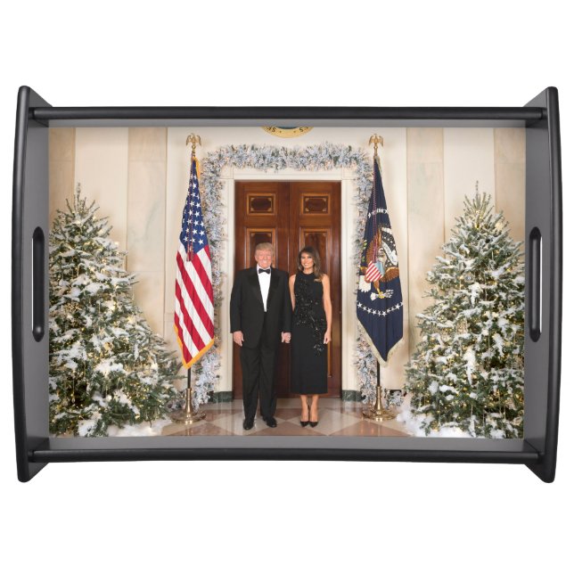 Donald & Melania Trump's Christmas White House Serving Tray (Front)