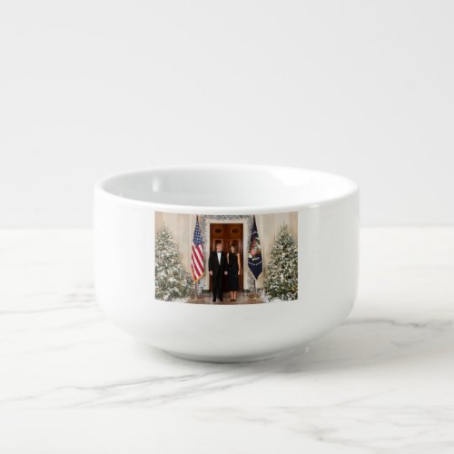 Donald  Melania Trumps Christmas White House Soup Mug
