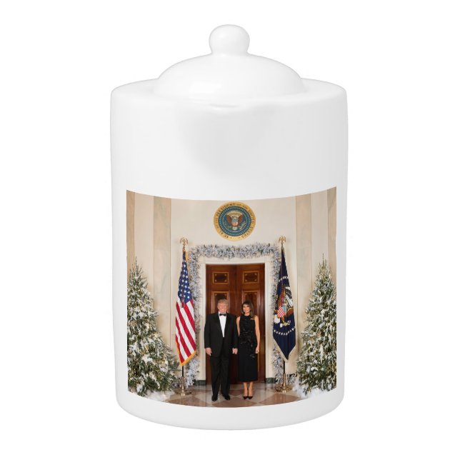 Donald & Melania Trump's Christmas White House Teapot (Front)