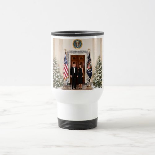 Donald  Melania Trumps Christmas White House Travel Mug