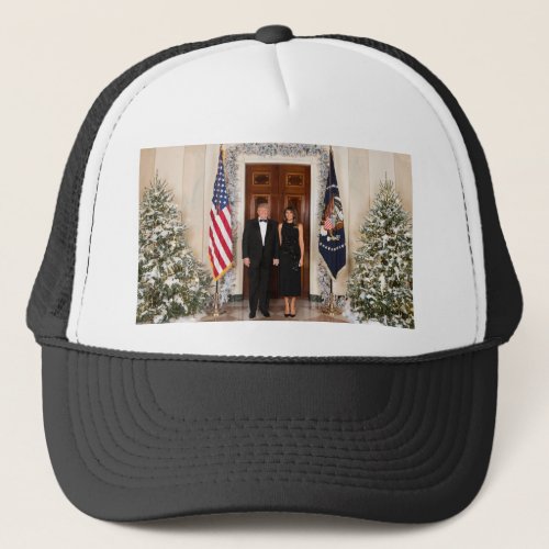 Donald  Melania Trumps Christmas White House Trucker Hat