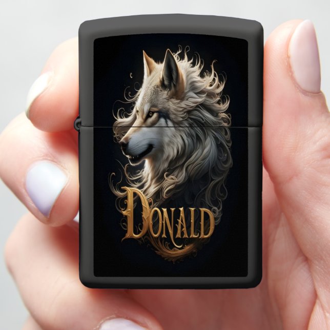 Donald, The Majestic Wolf Zippo Lighter (In Hand)