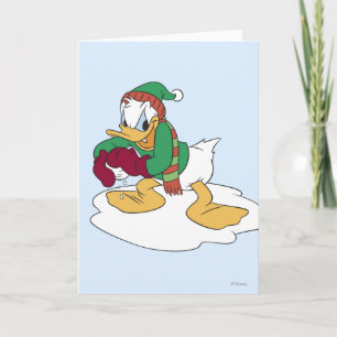 Donald Throwing a Snowball Holiday Card