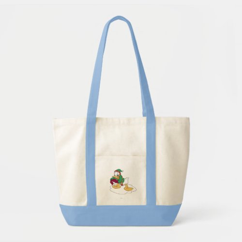 Donald Throwing a Snowball Tote Bag