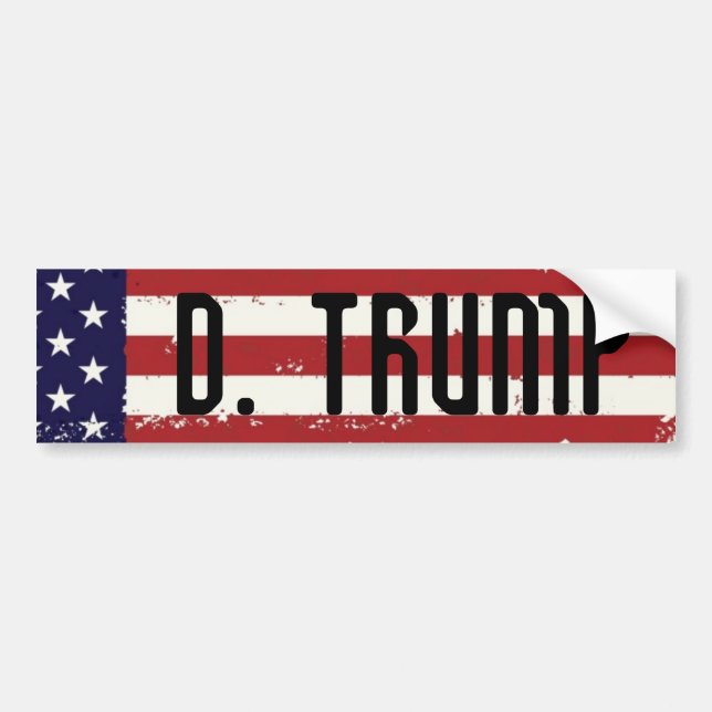 Donald Trump 2016 American Flag Bumper  Sticker (Front)