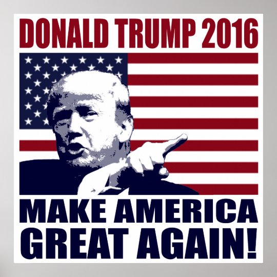 Donald Trump 2016 For President Poster | Zazzle.com