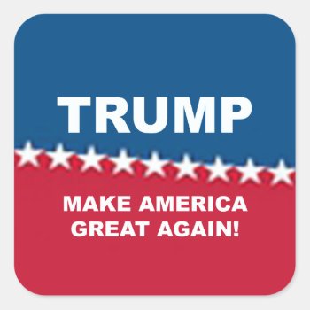 Donald Trump 2016 Square Sticker by EST_Design at Zazzle
