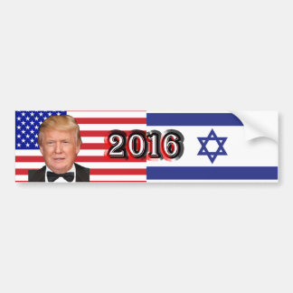 Donald Trump 2016 - U.S./Israel Flags Bumper Sticker